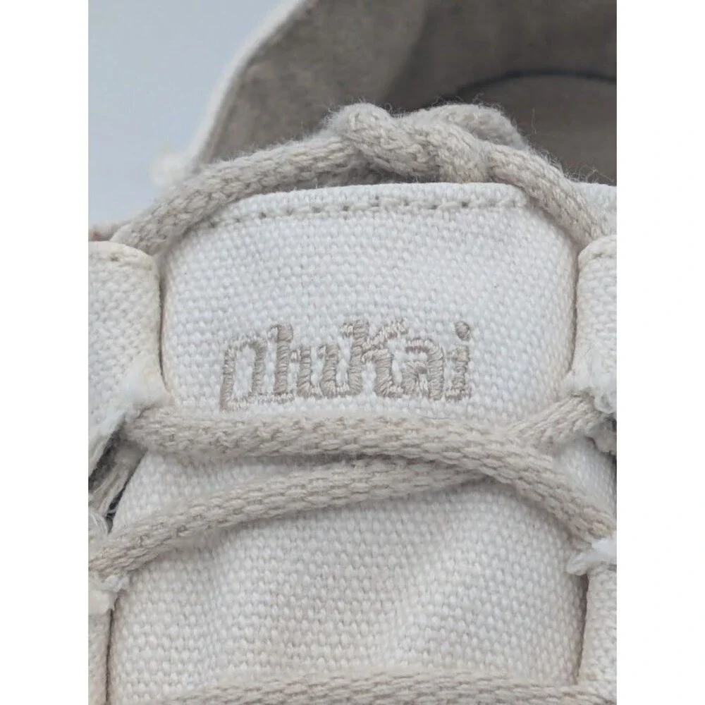 OluKai Ohana Canvas Sneakers Men’s 11 Off White Gum Sole Casual Boat Shoes